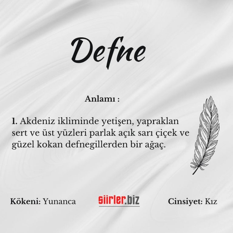 Defne İsminin Anlamı Nedir Siirler Biz